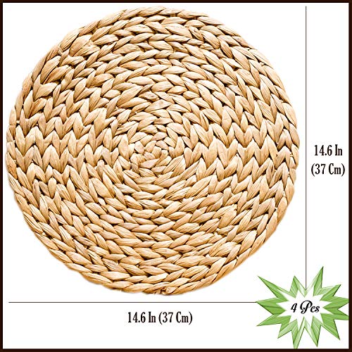 Set of 10 Round Water Hyacinth Wicker Placemats N51230