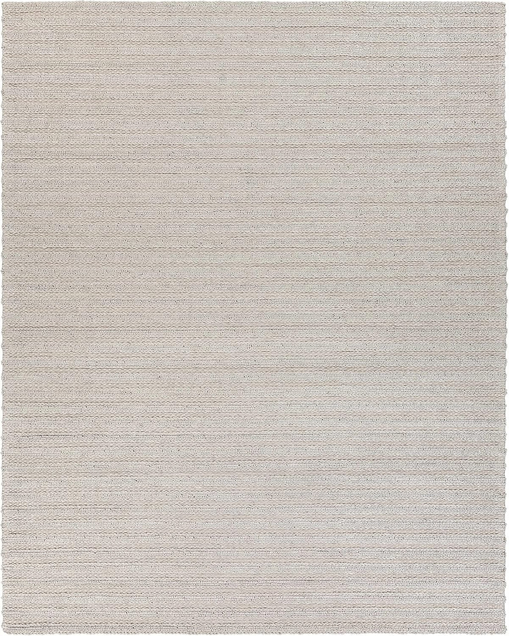 Wool & Viscose Bohemian Area Rug, Ivory, Beige, Cream, Grey, 10' x 14' D92787