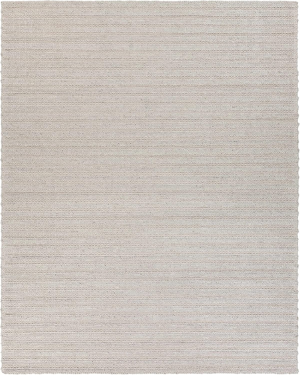 Wool & Viscose Bohemian Area Rug, Ivory, Beige, Cream, Grey, 10' x 14' D92787