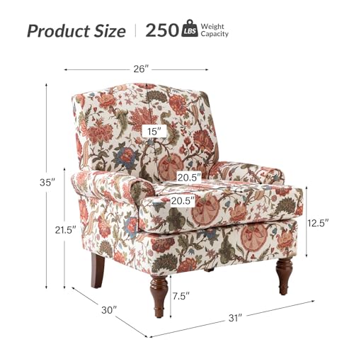 Accent Chair with Wood Legs and Removable Cushion G21973